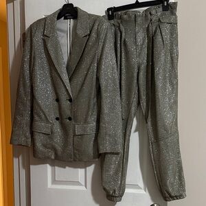 AKIRA Glittering Silver Women's Pantsuit
